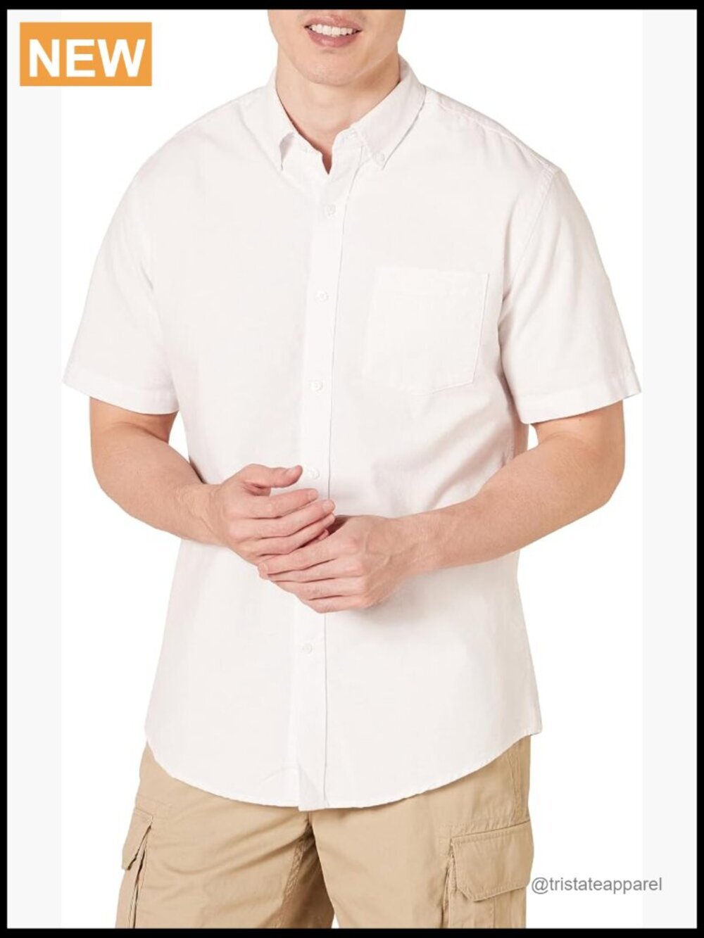 Men's Short-Sleeve Oxford Button Down Shirt with Pocket